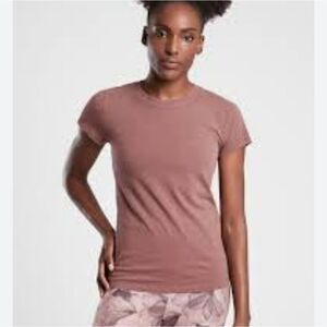 Athleta organic daily crew light purple casual comfy springtime womens XXS